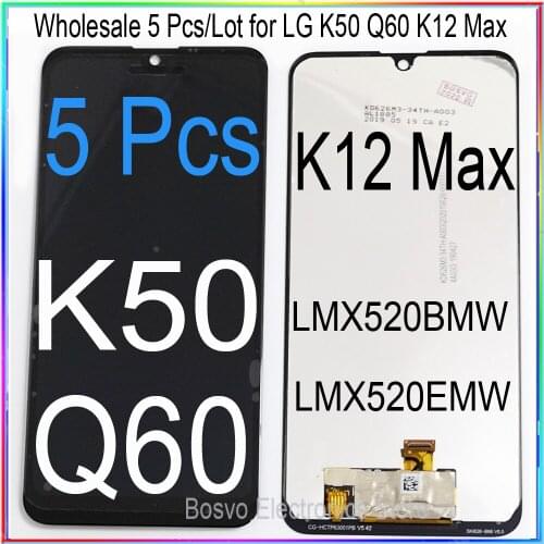 Wholesale 5 Pcs / Lot for LG K50 LCD Screen Display with Touch Digitizer Assembly K50 Q60 K12 Max