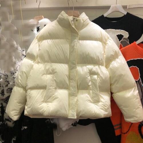 Autumn and winter 2020 down cotton cotton jacket casual all-match Korean style trend loose warm solid color jacket women