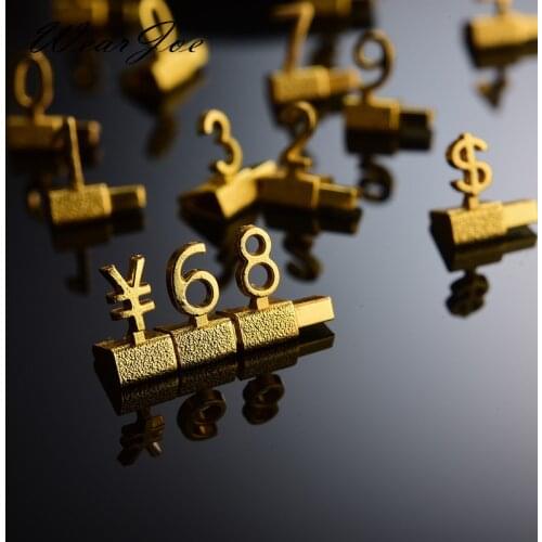 Luxury 3D Metal Shelving Adjustable Price Tag Callouts Price Display Euro Pound Price Numeral Cubes Assembly Lable Blocks Stick