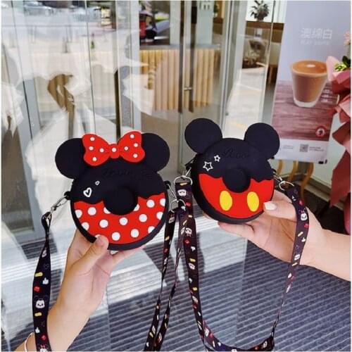 New Anime Disney Backpack for Children Mickey Minnie Mouse Shoulder Bag Silicone Bags Baby Girl Kindergarten Primary Schoolbag