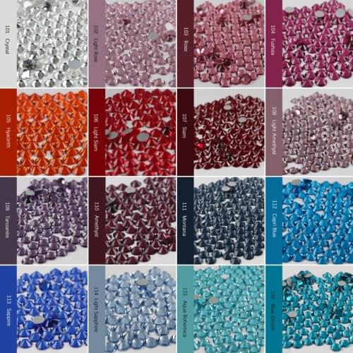 SS6-SS30 Wholesale Bulk 100 Gross Big Pack Non Hotfix Luxe Flat Back Glass Rhinestones Glue on Crystal DIY Craft Making Stones