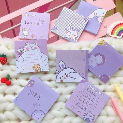 50 Sheets Cartoon Bear Memo Pad Cute Decoration Planner Sticky Notes Adhesive Stationary Notepad School Office Supplies 02229