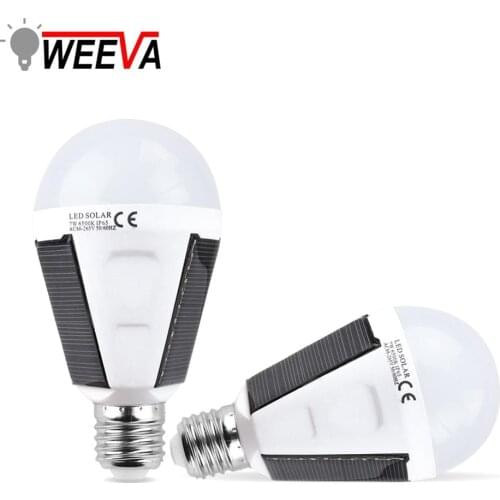 LED Solar Lamp E27 7W Rechargeable Outdoor Lighting Portable Bulb Path Lawn Street Camping Tent Fishing Light Emergency Energy