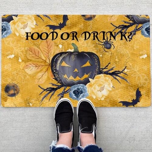 Halloween Decoration for Home Bathroom Mat The Witch Is In Pattern Mat Halloween Carpet for Bedroom Kitchen Party Decoration