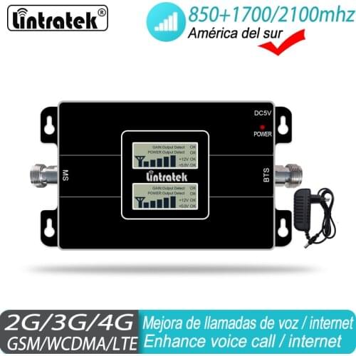 Cellular Signal Amplifier 2G 3G 4G 850 CDMA 1700/2100 AWS Cell Phone UMTS LTE Mobile Phone Signal Booster For South America #40