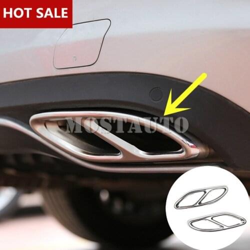 For Benz A-Class W176 A200 Rear Exhaust Muffler Tail Pipe Cover 2016-2018 2pcs Car Decor Car Accessories Interior Car Trim