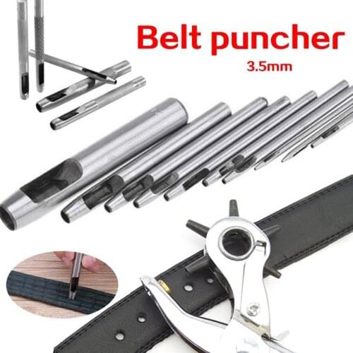 1Pc 3.5mm Steel Hollow Leather Belt Round Hole Puncher DIY Punch Drilling Tool