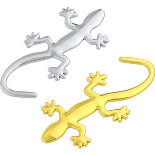 100%Brand New and Good Quality Chrome 3D ABS Silver Lizard Gecko Emblem Sticker Car Decal Personality Motor Car Modification