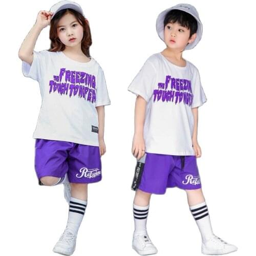 110-180 Fashion Hip Hop Dance Costumes For Boys Street Dance Practice Wear Stage Rave Outfits Kids Jazz Performance Clothing