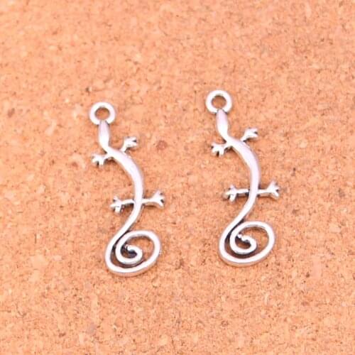 120Pcs Antique Silver Plated gecko house lizard Charms Diy Handmade Jewelry Findings Accessories 29*11mm