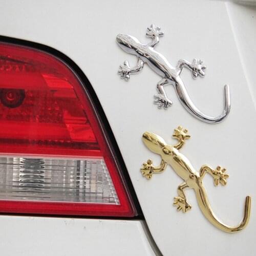 1 pcs Lizard Gecko Funny 3D car sticker PVC Chromed badge emblem car decoration Automobile Decals Car-Styling accessory