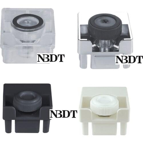 20Pcs 50*50mm Square Tube Insert Cap With Leveling Feet Anti-skid Ring Clear Chrome Black White