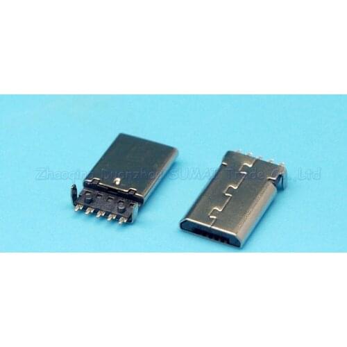 20pcs Micro5P male plug interface sink plating SMT MICRO-5P male plug short body