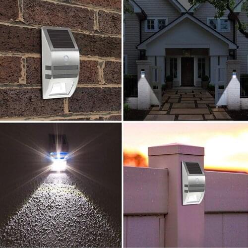 4PC Solar Powered LED Wall Light Motion Sensor Security Lamp Outdoor Lamp RF Solar Lamps IPX4 Solar LED Light Aisle lights