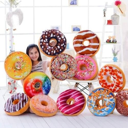 40cm Cute Donut Sofa Seat Stuffed Cushion Donuts Pillow Xmas Kid Present Toy PP Cotton Filling Mat