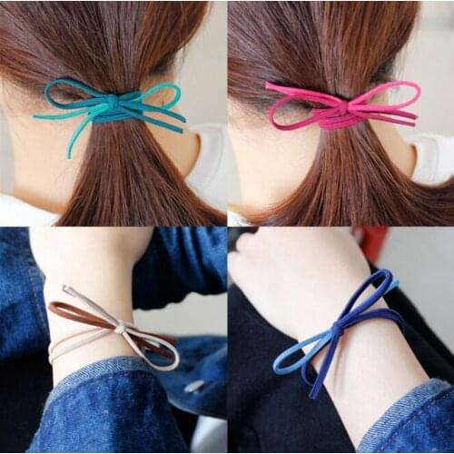 500pcs/lot DIY Simple Multi Foundation Base Rubber Band Elasticity Bowknot Double Joint Hair Bands Styling Tool Accessory HA1643