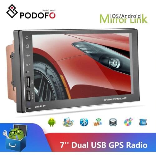 Podofo Android 7'' Car GPS Radio Player Universal Radio GPS Navigation Audio WIFI Player For For Volkswagen Nissan Hyundai Kia
