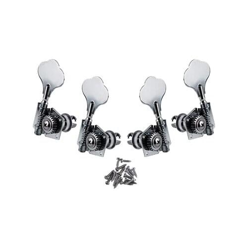 Free shipping!Plum shape handle Chrome Vintage Open Bass Tuning Pegs Electric Bass guitar Machine Heads (Set of 4:2L+2R / 4R/4L)