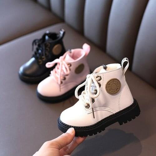 Toddle Baby Girls Snow Boots Kids Winter Martin Boots Boys Warn Plush School Shoes Children Ankle Non-Slip Shoes