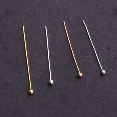 500pcs/bag 0.5*25mm Gold Silver Bronze Metal Ball Head Pins For DIY Jewelry Making Head Pins Findings