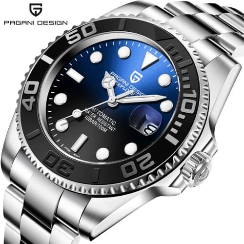 PAGANI DESIGN Automatic Japan NH35A Movement Mechanical Watches Sapphire Glass 100m Waterproof 40MM Classic Luxury Watch