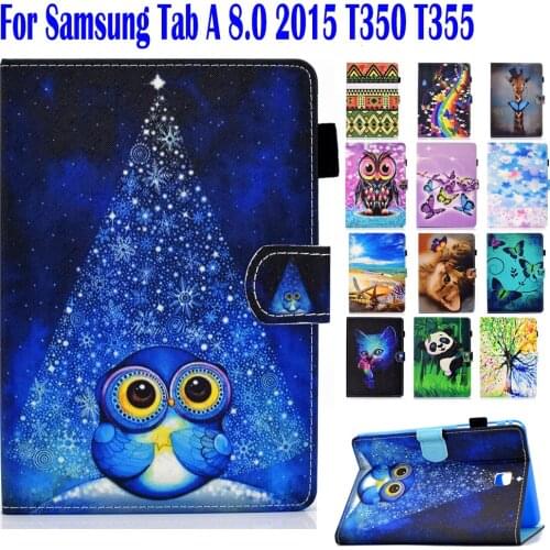 T350 T355 Case For Samsung galaxy tab A 8.0 2015 SM-T350 T355 P350 P355 Cover Stand Funda Tablet Sun Embossed Stand Skin Shell