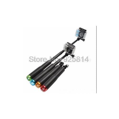 By dhl or ems 50pcs Gopro Monopod Tripod Aluminum Pole Tr Pode Grip Mount for GoPro Hero 4 2 3 Perche Action phone holders
