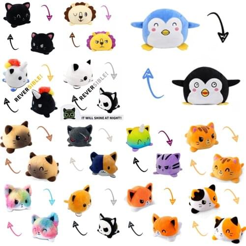Double sided Cat Gato Kids Plushie Plush Animals Unicorn Double-Sided Flip Doll Cute Toys Peluches For Pulpos Stuffed Plush Toy