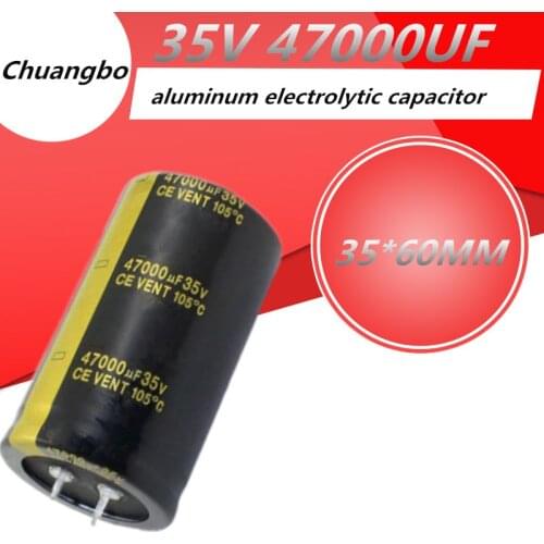 2Pcs Audio Electrolytic Capacitor 35V 10000UF 22000UF 47000UF For Audio Hifi Amplifier High Frequency Low ESR Speaker