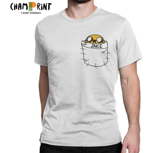 Men Jake The Dog Adventure Time T Shirts Pure Cotton Clothes Fashion Short Sleeve O Neck Tees Gift Idea T-Shirts