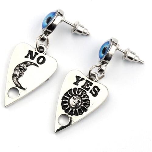 Gothic Planchette Drop Earrings Witchcraft Board Sun Moon Drop Earrings Jewelry T4MD
