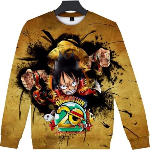 Hot Anime One Piece Streetwear Men/Women Fashion Casual Sweatshirt O-Neck Capless Long Sleeve Hoodies 3D Print One Piece Hoody