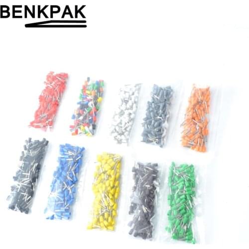 100PCS Insulated Wire Terminals Bootlace Ferrules For 1.5mm2, 16 AWG Wire, 8mm of Pin Length E1508 Brass tubes