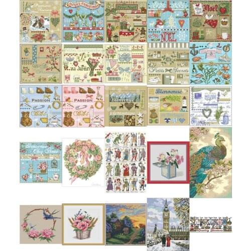 Top selling 12.99USD 2 Counted Cross Stitch 11CT 14CT 18CT DIY Chinese Cross Stitch Kits Embroidery Needlework Sets