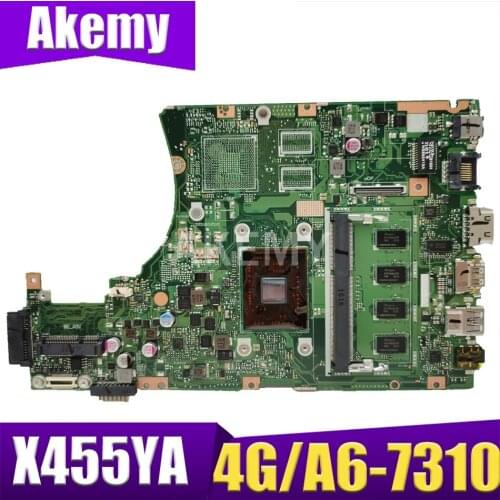 X455YI Laptop motherboard for ASUS X455YA X455Y X454Y A454Y K454Y R454Y original mainboard 4GB-RAM A6-7310 CPU