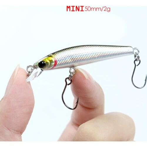 1PCS slowly Sinking Mini Minnow Fishing Lures 5cm-1.97"/0.07oz-2g Hard Lure Wobblers Fishing Tackle Artificial Bait