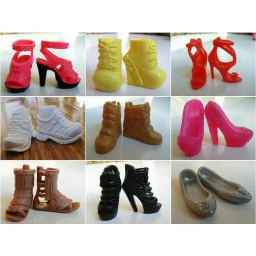 1/6 New Original multiple Colorful Doll Accessories Fashion Crystal shoes high heels for Barbie Doll Shoes