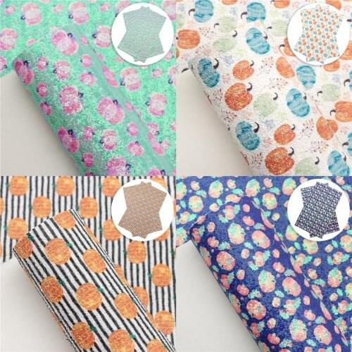 Autumn Chunky Glitter Faux Leather Sheets Thanksgiving Day Vinyl Fabric For Bow-knot Bags Wallet Earring Scrapbook DIY,1Yc20737