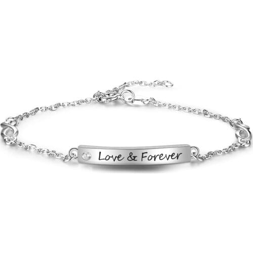 Personalized Bracelets & Bangles Cute Jewelry Engrave Name Infinity Link Chain Custom Bracelet for Women Primised Gift for Women