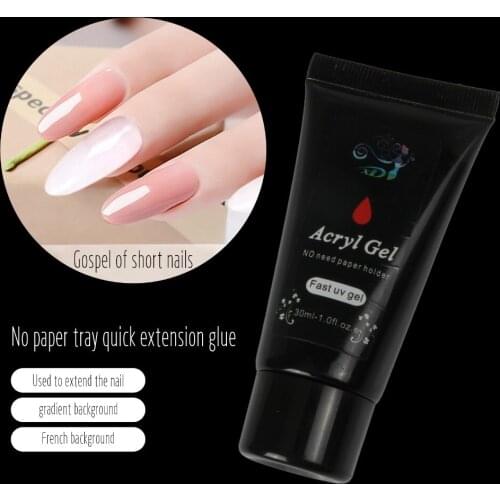 1pcs Poly Extension Nail Gel Cream Crystal UV LED Builder Gel Tips Enhancement Slip Solution Quick Extension Gel 30g