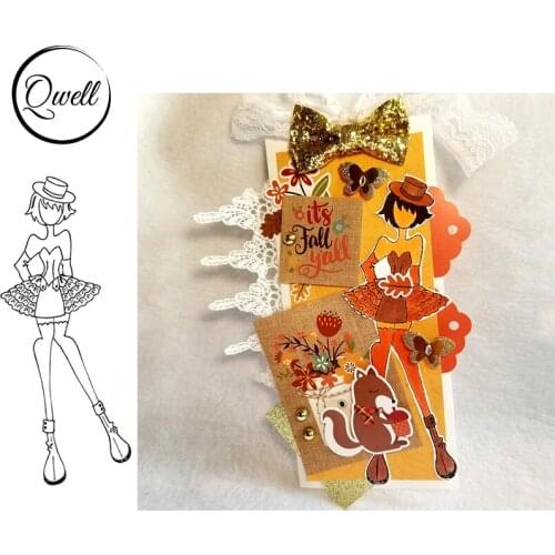 QWELL Clear Silicone Stamps Miniskirt Girl for DIY Scrapbooking Paper Craft Cards Decoration Album 2021 New
