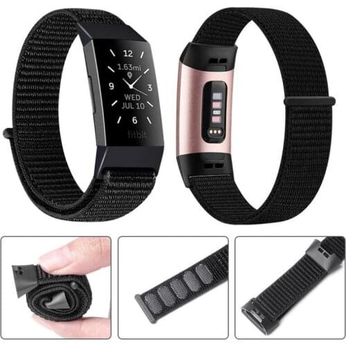 Nylon Elastic Band Smart Watch Strap For Fitbit charge3/4 Pure Watchband Replacement Sport loop Bracelet For fitbit charge 3 4