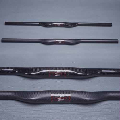 Carbon Fiber Handelbar MTB Bike Horizontal Handlebars Bicycle Flat Bars 31.8mm For Cycling BMX Mountain Width 500mm - 720mm