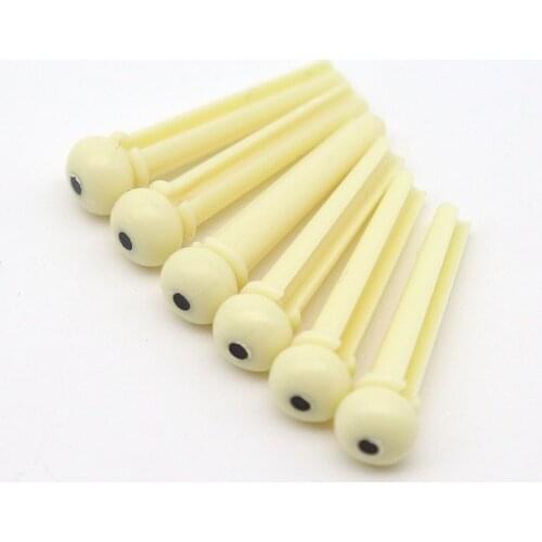 1Set 6-String Guitar Bridge Pins, Folk Classic Guitar Kit Plastic Guitars String Pegs Guitar Bone Bridge Saddle and Nut