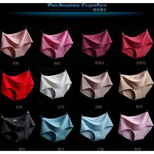 5 Pcs/Lot High-End Seamless Ladies Ice Silk Panties Mid-Waist Sexy Soft Ladies Briefs