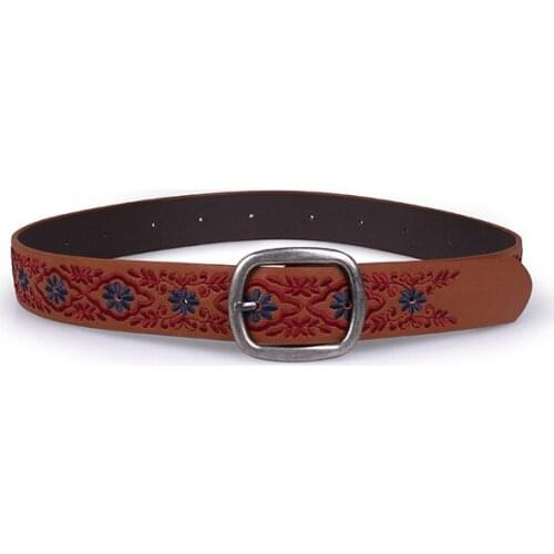 Vintage Ethnic Style Ladies Belt Embroidered Womans Belt Fashion Female Jean Ladies Belts Luxury Brand Best Sell BL626