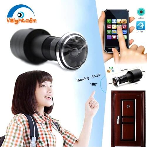 Wifi IP Camera Door Eye Hole 1080P HD Onvif 1.78mm Wide Angle FishEye Network Camera P2P TF Card Peephole Home Security Camera