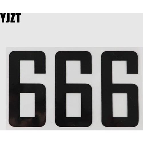 YJZT 15CM*8.8CM Creative 666 Numbers Motorcycle Racing Sticker Decorate Car Styling and Decals 13D-0459