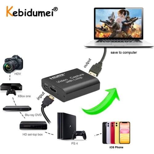 4K Video Capture HDMI-compatible Loop Output Capture Card 1080P Grabber Phone Game Record For Youtube Facebook Live Streaming