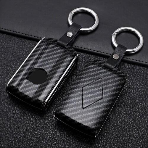 1pcs ABS Car Key Fob Cover Case for Volvo XC90 XC70 S60 S80 S90 C30 V70 V90 Keyless Entry Remote Protective Shell with Keychain